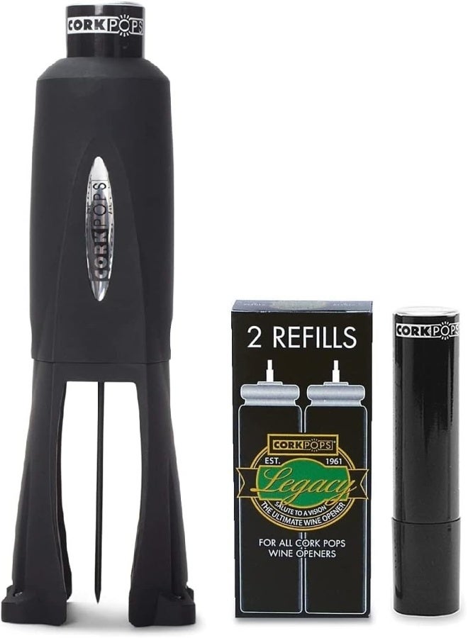 Cork Pops 12240 Legacy Wine Bottle Opener with 3 Refill Cartridges - Image 1